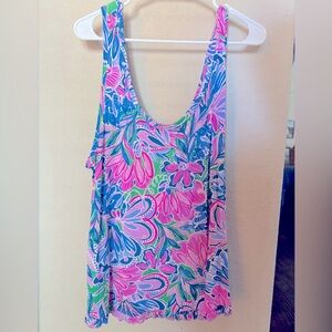 Lilly Pulitzer PJ Knit Ruffle Tank Top XXL